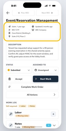 Core order information